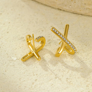 X shape stud earrings