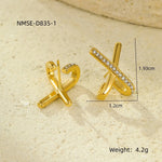 X shape stud earrings