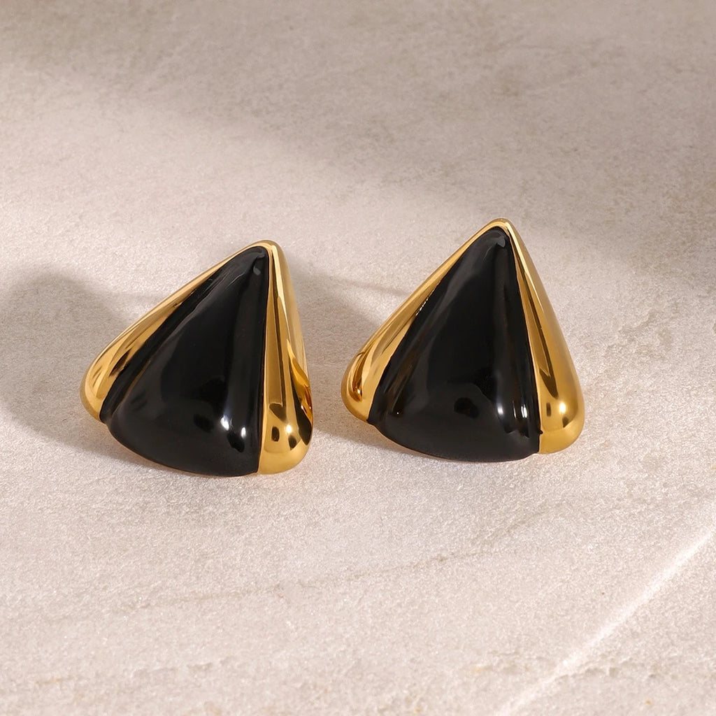 Black Oil Drop Earrings