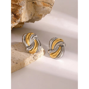 Silver Gold Mixed Earrings