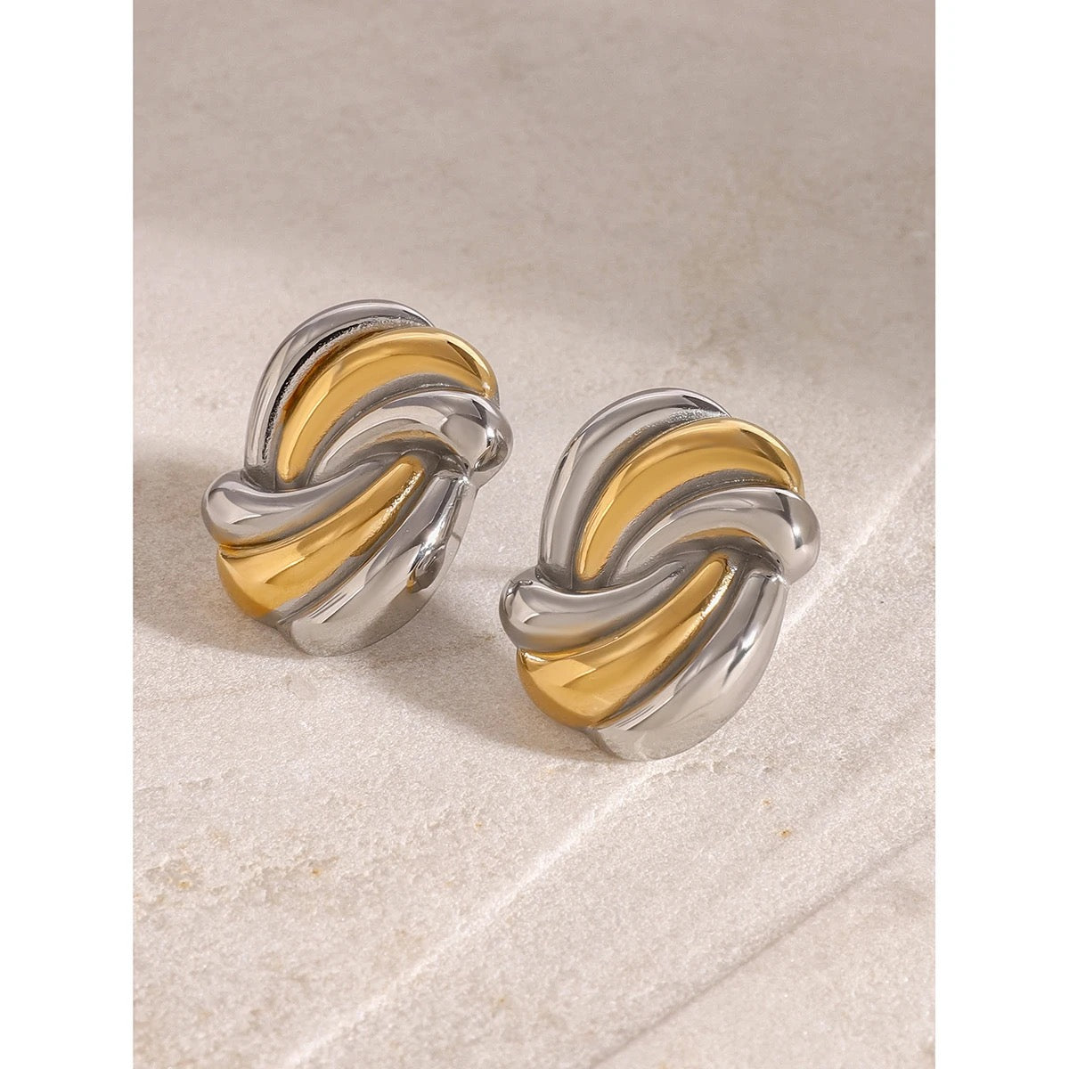 Silver Gold Mixed Earrings