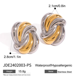Silver Gold Mixed Earrings