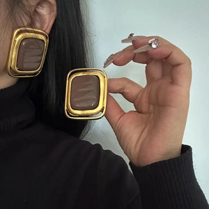 Retro Block Earrings