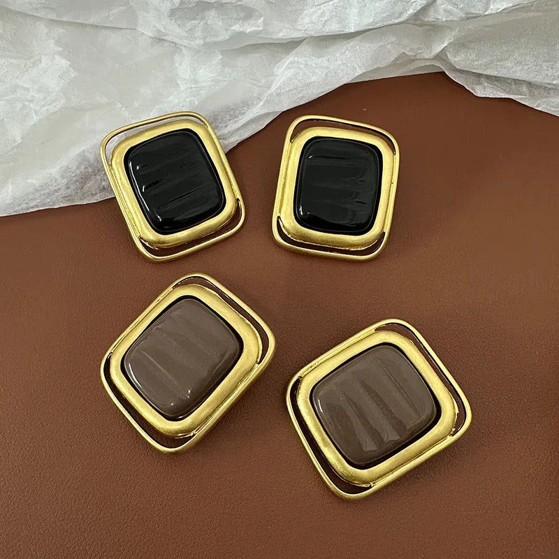 Retro Block Earrings