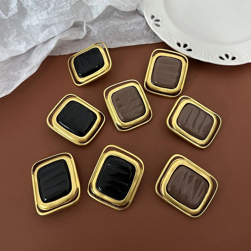 Retro Block Earrings