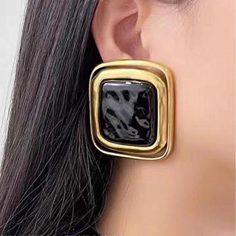Retro Block Earrings