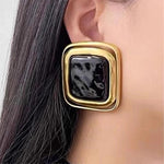 Retro Block Earrings