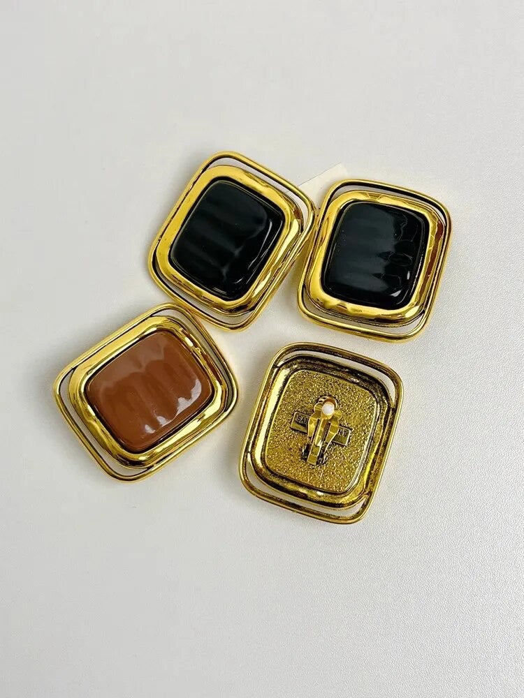 Retro Block Earrings